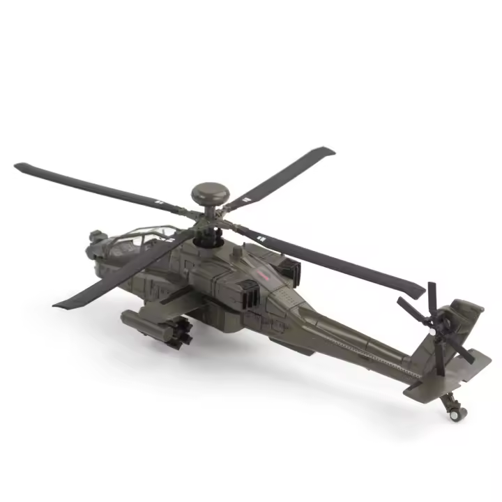 Modelo De Avión AH-64A a Escala 1/32 Juguete De Coche De Aleación Con Rotación De Hélice Y Sonido Luz Vehículo De Combate Para Regalo De Cumpleaños Para Niños - 1