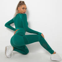 SSIT
Conjunto de Yoga sin costura Para Mujer, ropa Deportiva de 2 piezas, Short Top, sujetador, Leggings, traje de entrenamiento Para Gimnasio - details 48