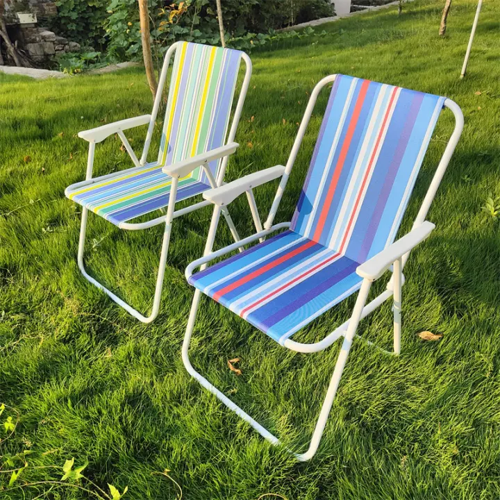 LILI HOME Pack de 2 Sillas Plegables de Hierro y Lona | Resistentes y Versátiles Medidas: 48 cm (ancho) x 44 cm (fondo) x 72 cm (alto) Su diseño funcional las hace ideales para interiores y exteriores, perfectas para jardín, terraza, balcón, camping o reu - 1