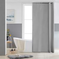 Cortina de ducha beige, gris y negra, 180 x 180 cm, resistente al agua y al moho, elegante decoración para el baño. - details 4