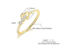 Anillo Elegante Para Mujer Joyería Sencilla Y Llena De Amor En Color Oro Rosa Con CZ Regalo Para Novia De Boda Moda Wholesale R210 - details 0