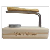 Quemador de Palo Santo de madera , grabado Catrina, soporte para Palo Santo, vela de té, Palo Santo. Lala´s candels. - details 1