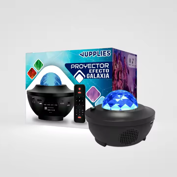 JUPPLIES -  Proyector de Estrellas Galaxia con Control Remoto y Altavoces - Luz Bebe Nocturna con 360º de Rotación y Temporizador - Proyector Estrellas Techo para Adultos - 1