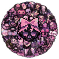 Pegatinas De Calavera Gótica Y Terror En Rosa Y Negra 10/30/50pcs Para Portátil Cuaderno Nevera Maleta Juguete Resistente Al Agua Accesorios Para Niños - details 2
