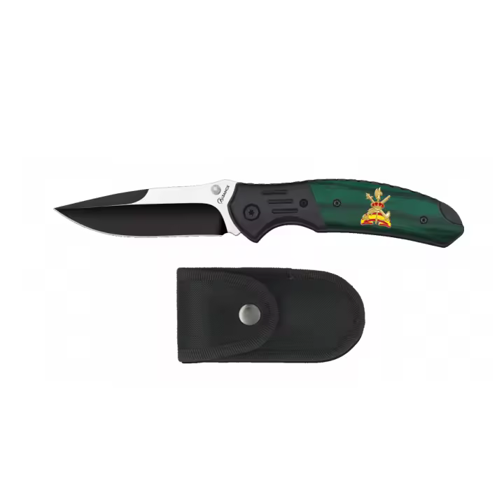 Navaja Albainox con funda de nylon , mango de estamina verde ,logo de Legion Española - 1