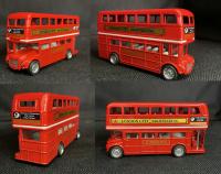 Modelo De Autobús De Doble Piso Británico Europeo 1:64 En Metal Para Niños Juguete De Simulación Con Retroceso Pull Back Decorativo Antiguo - details 1