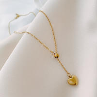 Collar De Corazón De Acero Inoxidable 316L ANENJERY Para Mujer Moda Nueva Cadena Clavícula Sencilla Joyería Todas Las Combinaciones - details 4