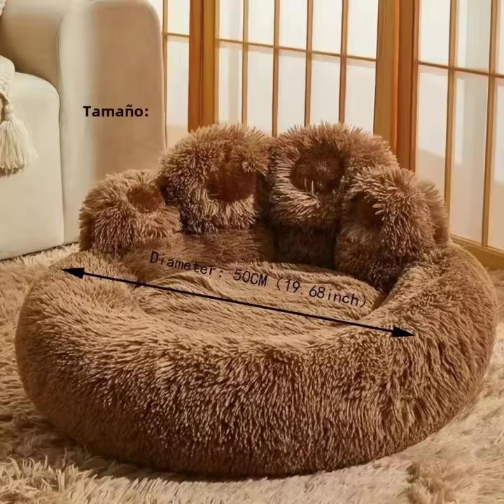 Sofá De Dormir Para Gatos Y Perros Con Pelo Largo Y Suave Cama De Invierno Caliente Para Animales Mascotas Sofá De Peluche Coral - 1