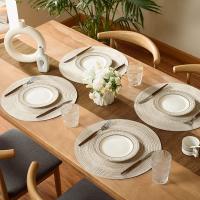Juego De 6 Tapetes Redondos Tejidos a Mano Para Mesa De Comedor Navidad Y Bodas 34cm Resistente Al Calor Ecológicos De Poliéster Y Algodón - details 15