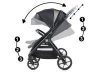 Twinly - Silla de Paseo bebé hasta 22kg plegable SPACELY, Carrito ligero bebe Grande y Cómodo, Plegado fácil una mano, Capota XXL UPF 50 incluye plástico de lluvia, cochecito reclinable - details 1