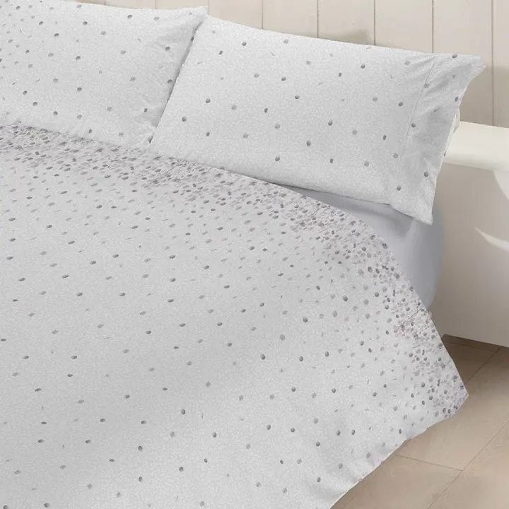 Manterol Outlet - Juego de funda nórdica franela 100% algodón flores, tacto melocotón. Incluye bajera ajustable, encimera y fundas de almohada. Tejido de alta calidad y muy duradero. - 1