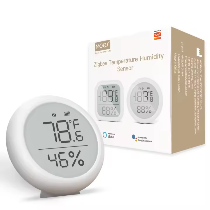 Sensor De Temperatura Y Humedad Moes Con Pantalla LCD Control Remoto ZigBee Hub Gateway Tuya Smart Para El Hogar Inteligente - 1