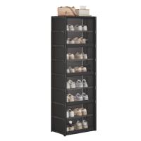 LUTODY - Zapatero, organizador de calzado compacto con cierre magnético, tela textil, Múltiples niveles, tubo de metal, plegable, portátil para recibidor, entrada, sala de estar y salón - Ligero y resistente - details 4