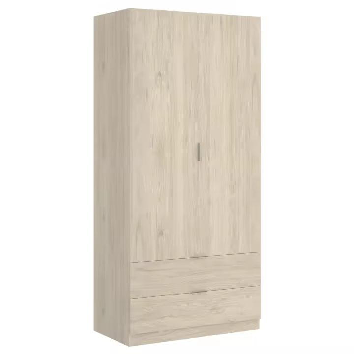 Armario 2 Puertas + 2 Cajones Essen Natural - Armario Práctico 184x81x52 cm Armario para dormitorio - Fabricado en España - Melamina Alta calidad - Somnia Descanso - 1