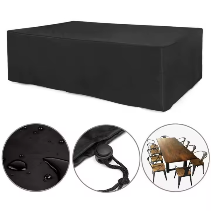 Funda protectora para muebles de sillas de mesa, resistente tela Oxford 210D para muebles de jardín, rectangular, resistente al agua, a prueba de viento, anti-UV para exteriores (45 x 40 x 25 cm) - 1