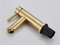 Grifo De Baño De Cobre Soldado Grifo De Mesa Suelta Mezclador De Agua Caliente Y Fría Tapa De Oro Pulido Manillar Único Montaje En La Superficie - details 12