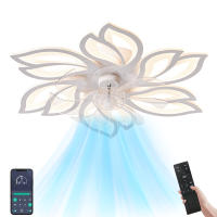 6 velocidades  moderno 6 cuchillas LED 60W piso bajo DC Motor 65CM ventiladores de techo con Control remoto ventilador de techo Simple con luz ventilador para el hogar 220V - details 8