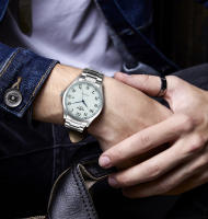Reloj De Pulsera Métrico Para Hombres Winner Clásico Retro Con Calendario Manos Azules Y Correa De Cuero Acero Inoxidable Automático - details 14
