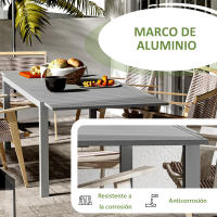 Outsunny Mesa de Jardín Extensible Mesa de Comedor Exterior Mesa de Terraza Rectangular para 6 -8 Personas con Marco de Aluminio Carga 50 kg para Balcón 180/240x94x73 cm Gris Oscuro - details 4