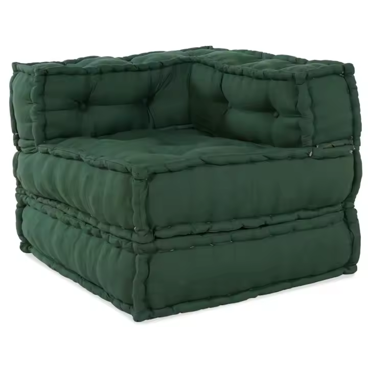vidaXL Puf modular tela verde 70x70x54 - 1