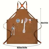 Aguasalo Multiusos Apron Impermeable Y Resistente Al Aceite Para El Hogar Y El Jardín Denim Sin Mangas Estilo Sencillo - details 5