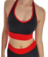 Top Deportivo Mujer Negro con Detalles Rojos – WA Wild Animal | Cintura Ancha, Sujeción y Estilo Activo - details 0