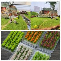 4pcs Vegetación Flores Hierba Escenario Tren Paisaje Colorido Bandas De Flores Miniatura Verde Realistas Para Escenarios De Trenes - details 0
