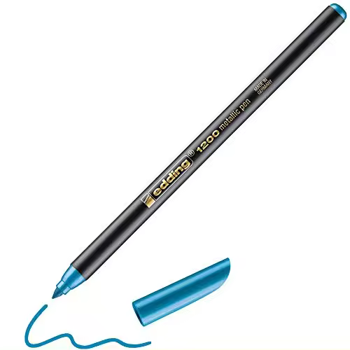 edding 1200 rotulador de color metalico - azul - x1 - punta redondeada 1-3 mm - para escribir, dibujar y esbozar - libros de visitas, fabricaciÃ³n de tarjetas, artesanÃ­as de bricolaje y scrapbooking - 1