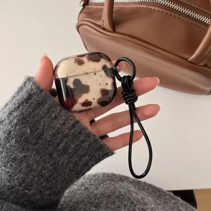 Funda De Auriculares Retro Con Bloques De Colores Y Correa Para AirPods 1 O 2 3 4 pro 2 Cubierta Protectora De Animal Estampado - 1