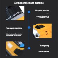 Taladro Atornillador Inalámbrico 2 Velocidades, Motor Sin Escobillas, Batería Li-Ion Recargable 20V, Par Máximo 50Nm, Luz LED - Ideal para Bricolaje​ - details 4