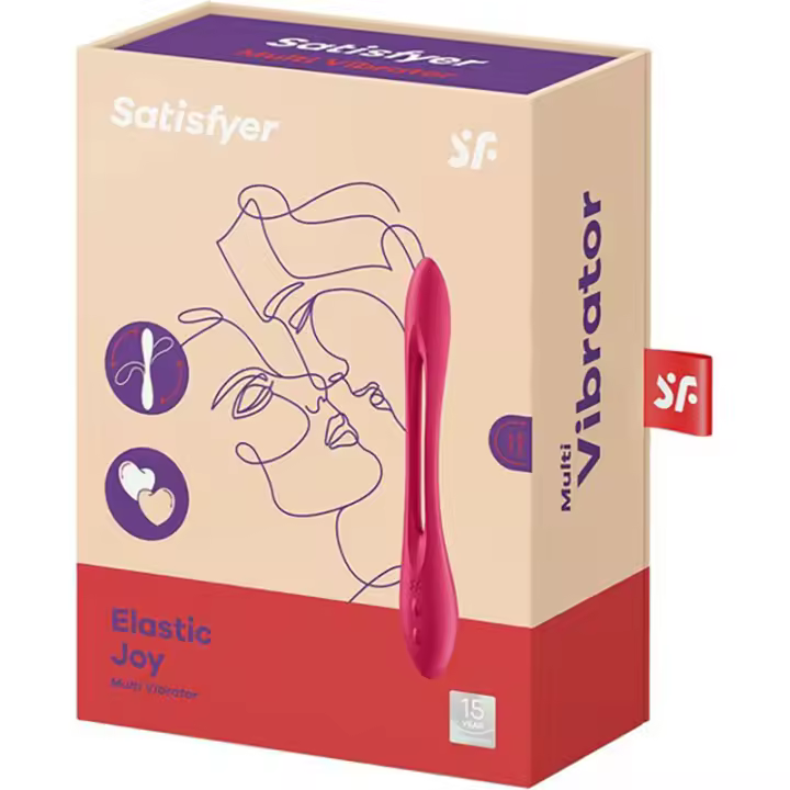 SATISFYER ELASTIC JOY MULTI VIBRADOR DE PAREJA COLOR ROJO JUGUETES SEXUALES CONSOLADOR - 1