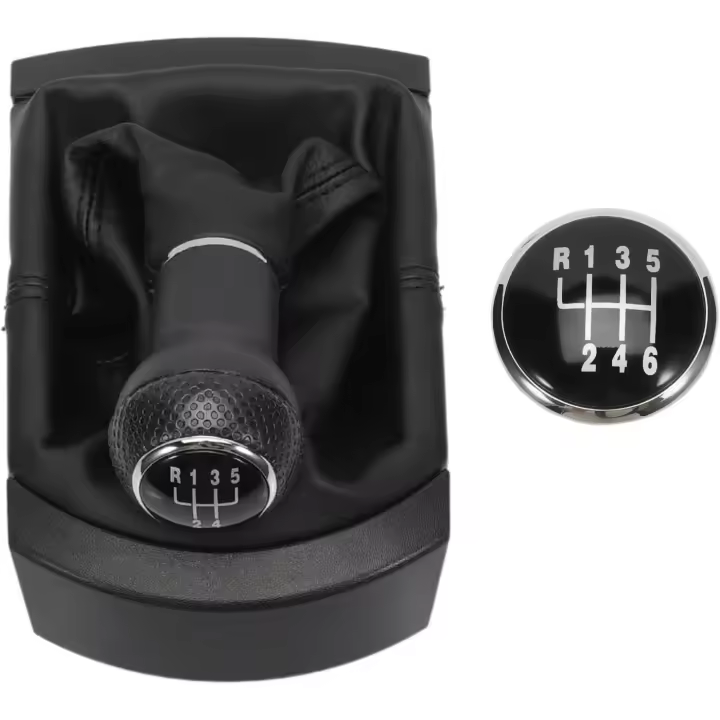 Pomo de Palanca de Cambios 5/6 Velocidades Compatible con Seat Ibiza (Negro) 2002-2010 - 1
