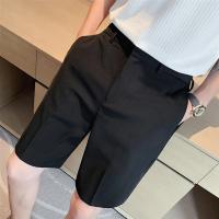 Shorts De Verano Para Hombre Blancos Y Delgados Estilo Coreano Moda Negocios Trabajo Ropa Casual De Cintura Media Talla Regular - details 2