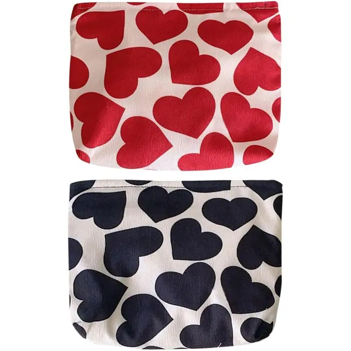 2 Bolsas de Maquillaje para Mujer, Cosméticos de Viaje, Almacenamiento Portátil, Rojo, Talla Única, Modern - 1