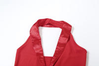 Vestido Elegante Para Mujer NIBBER Sin Espalda Con Halter V-Neck Profundo Verano Sin Mangas Elegante Y Sexy Para Fiesta De Medianoche Vestido Delgado Hasta La Rodilla - details 5