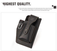 Bolsa De Cintura Para Hombre HUMERPAUL De Cuero Genuino Estilo Vintage Casual Porta Móvil Cigarrillos Bolsa Exterior Pequeña Holster De Anillo - details 13