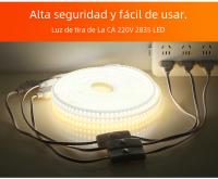 Tira LED Flexible 220V 120LEDs 8W/m Con Enchufe EU Y Interruptor Luz LED No Dazzling Impermeable Para Uso Exterior Tape LED - details 5