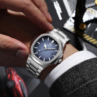 Reloj De Pulsera Cuarzo Lujo QINGXIYA Para Hombre Resistente Al Agua Con Fecha Y Manos Luminosas Acero Inoxidable Cuadrado - details 5
