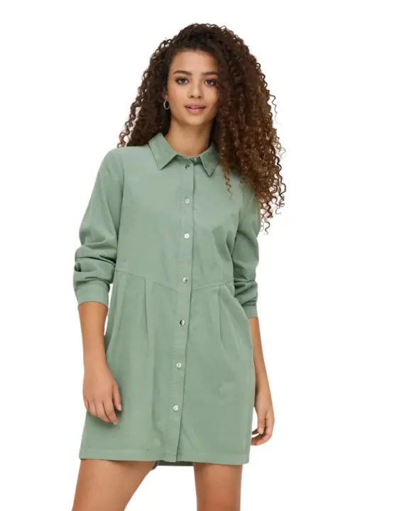 Vestido Camisero Corto ONLY Aime Verde - 1