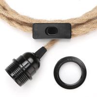 Cable Torcido De Hemp Con Enchufe EU E27 Soporte Para Lámpara Industrial Retro Para Lámparas Colgantes AC 85-265V - details 4