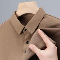 Camisa Polo De Manga Larga Para Hombre Estilo Casual Transpirable Y Cómoda Para El Verano Tejido De Gasa Sólido De Algodón Blends - details 5