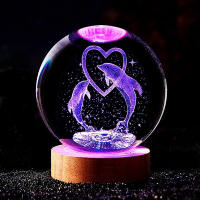 Lámpara Nocturna De Cristal 3D Delfín Regalo De Cumpleaños Para Novia Clase Amiga Esposa Niños Navidad Día De San Valentín - details 0