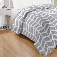 Vivid Torral by El Jinete Hogar - Colcha Bouti Verano Espiga Gris Estampada Reversible (No Incluye Fundas De Cojines) Poliéster, Fresquita, Transpirable, Diseño, Primavera, Verano - details 2