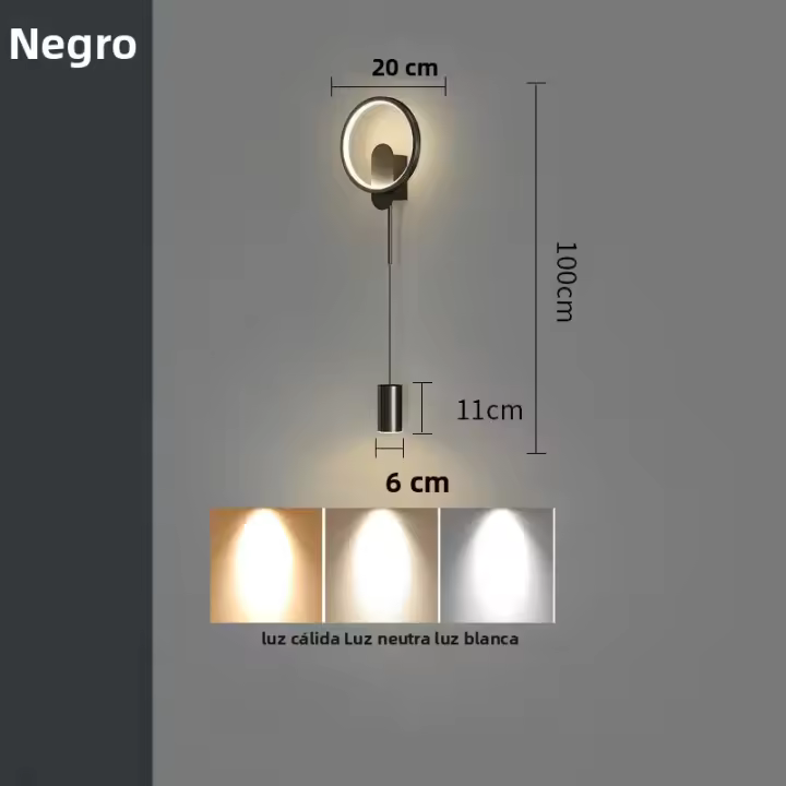 Lámpara De Pared LED Moderna Minimalista Para Dormitorio Y Sala De Estar Iluminación Interior Decorativa De Aluminio Incluye Bombillas - 1