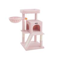 Árbol para Gatos Grandes con Vivienda, Rampa, Hamaca y Pompón - Disponible en Blanco Crema o Rosa Jalea - details 7