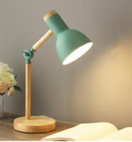 Lámpara De Mesa Creativa Nórdica Con Cabeza Giratoria LED Protección De Ojos Para Lectura Y Dormitorio Estilo Moderno Material Madera Y Hierro - details 0