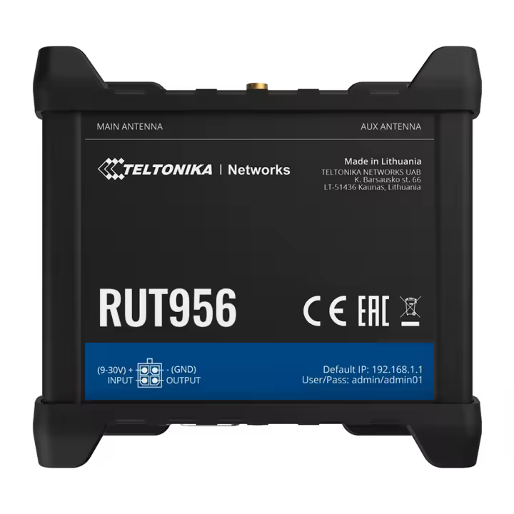 Teltonika Router 4G Industrial - 4 puertos Ethernet RJ45 Fast Ethernet - Dual SIM 4G (LTE) Cat 4 hasta 150Mbps - 3x Entrada + 3x Salida Digital + RS232 + RS485 - Wi-Fi 802.11b/g/n 2.4GHz - GNSS - 1