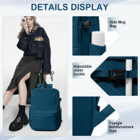 Mochila De Viaje Para Mujer Bolsa Personal De Aerolíneas Mochila De Cabinas Impermeable Con Portátil Para Colegio Casual Y Escuela - details 4