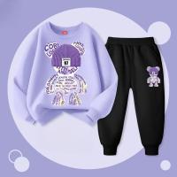Conjunto De Ropa Infantil Otoño Para Bebé Niño Con Camiseta Y Pantalones Impresión Moda Casual Top Y Bottom Outfits Para Niñas - details 2