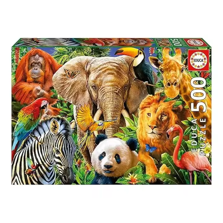 Educa Puzzle Collage Animales Salvajes 500 Piezas 19550 - 1